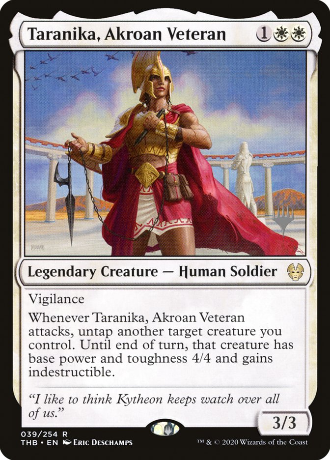 Taranika, Akroan Veteran (Promo Pack) [Theros Beyond Death Promos] | Gamers Paradise