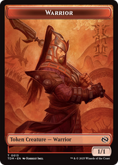Dragon (0011) // Warrior Double-Sided Token [Tarkir: Dragonstorm Tokens] | Gamers Paradise