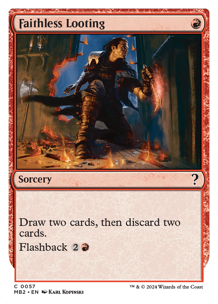 Faithless Looting (White Border) [Mystery Booster 2] | Gamers Paradise