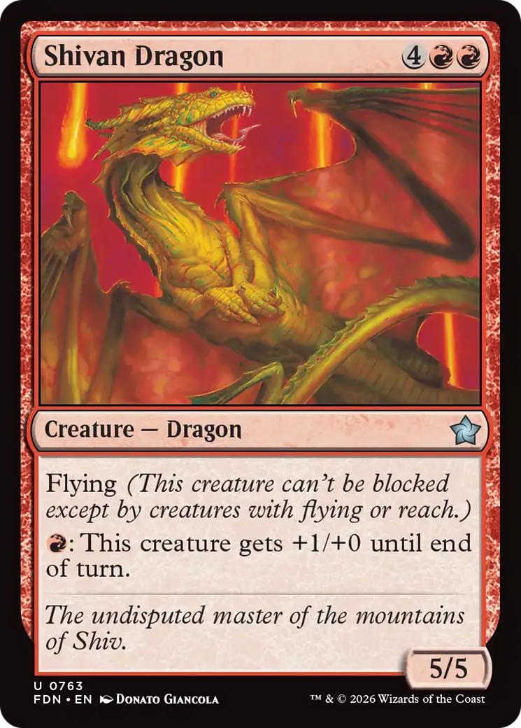 Shivan Dragon (0763) [Foundations] | Gamers Paradise