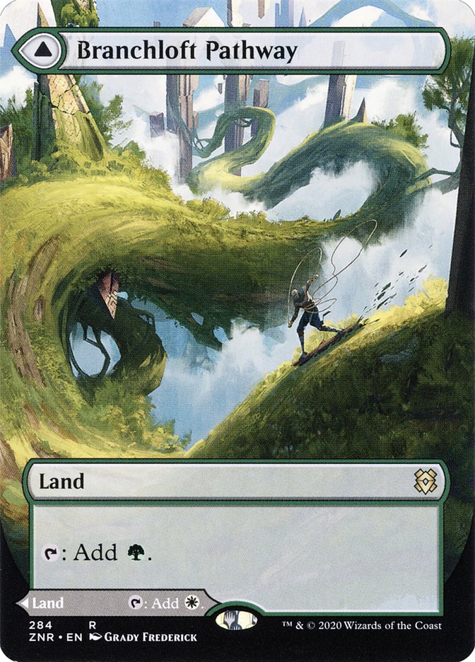 Branchloft Pathway // Boulderloft Pathway (Borderless Alternate Art) [Zendikar Rising] | Gamers Paradise