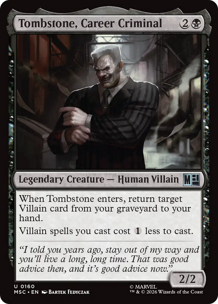Tombstone, Career Criminal (0160) (Surge Foil) [Marvel Super Heroes Commander] | Gamers Paradise