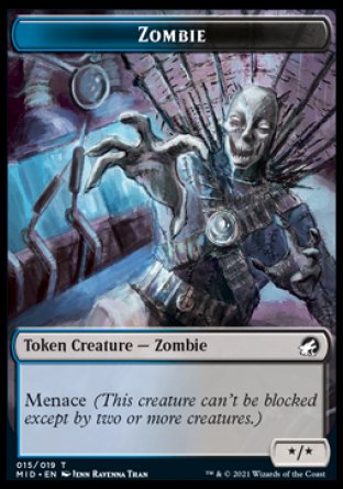 Zombie (005) // Zombie (015) Double-Sided Token [Innistrad: Midnight Hunt Tokens] | Gamers Paradise