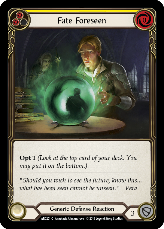 Fate Foreseen (Yellow) [ARC201-C] (Arcane Rising)  1st Edition Rainbow Foil | Gamers Paradise