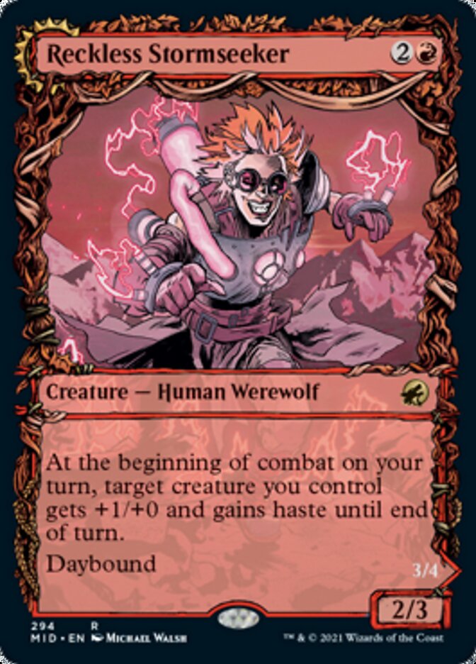 Reckless Stormseeker // Storm-Charged Slasher (Showcase Equinox) [Innistrad: Midnight Hunt] | Gamers Paradise