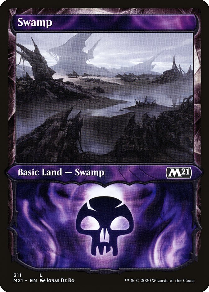 Swamp (311) (Showcase) [Core Set 2021] | Gamers Paradise