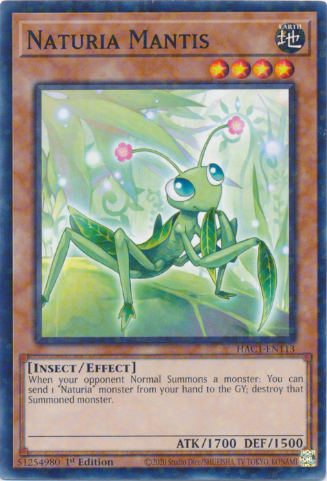 Naturia Mantis (Duel Terminal) [HAC1-EN113] Common | Gamers Paradise