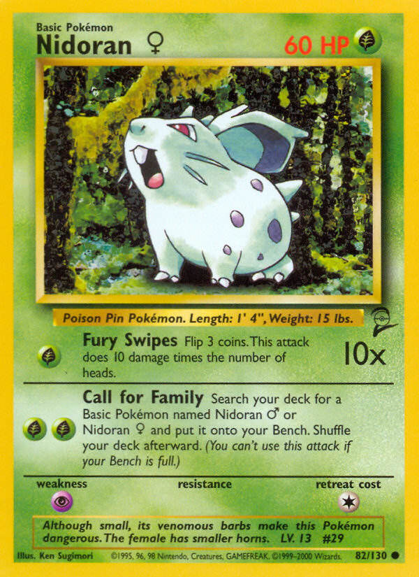 Nidoran (82/130) (Female) [Base Set 2] | Gamers Paradise