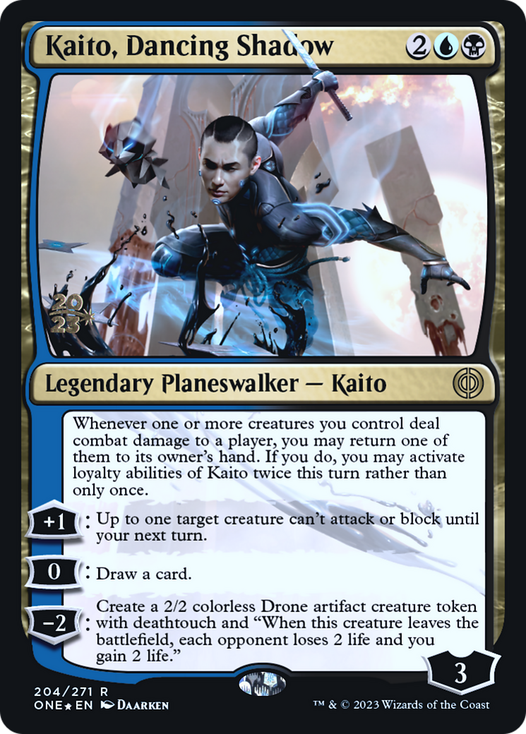 Kaito, Dancing Shadow [Phyrexia: All Will Be One Prerelease Promos] | Gamers Paradise
