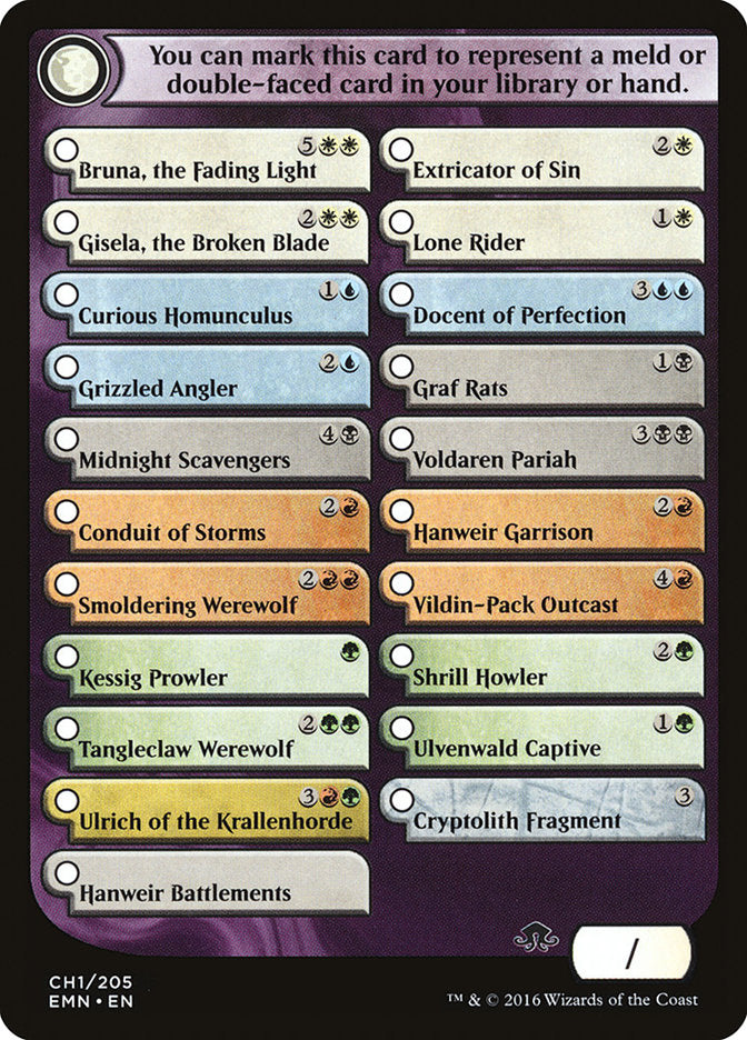Eldritch Moon Checklist [Eldritch Moon Tokens] | Gamers Paradise