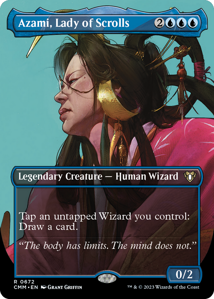 Azami, Lady of Scrolls (Borderless Profile) [Commander Masters] | Gamers Paradise
