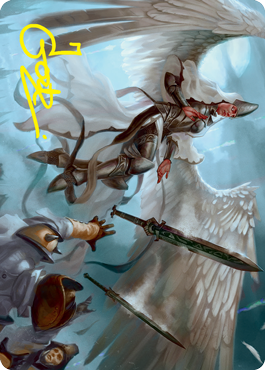 Angelic Quartermaster Art Card (Gold-Stamped Signature) [Innistrad: Crimson Vow Art Series] | Gamers Paradise