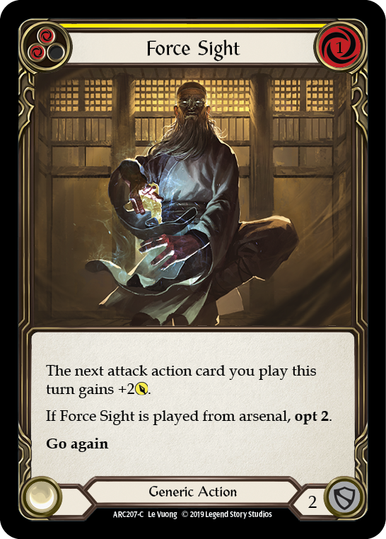 Force Sight (Yellow) [ARC207-C] (Arcane Rising)  1st Edition Rainbow Foil | Gamers Paradise