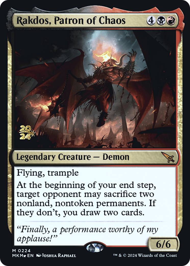 Rakdos, Patron of Chaos [Murders at Karlov Manor Prerelease Promos] | Gamers Paradise