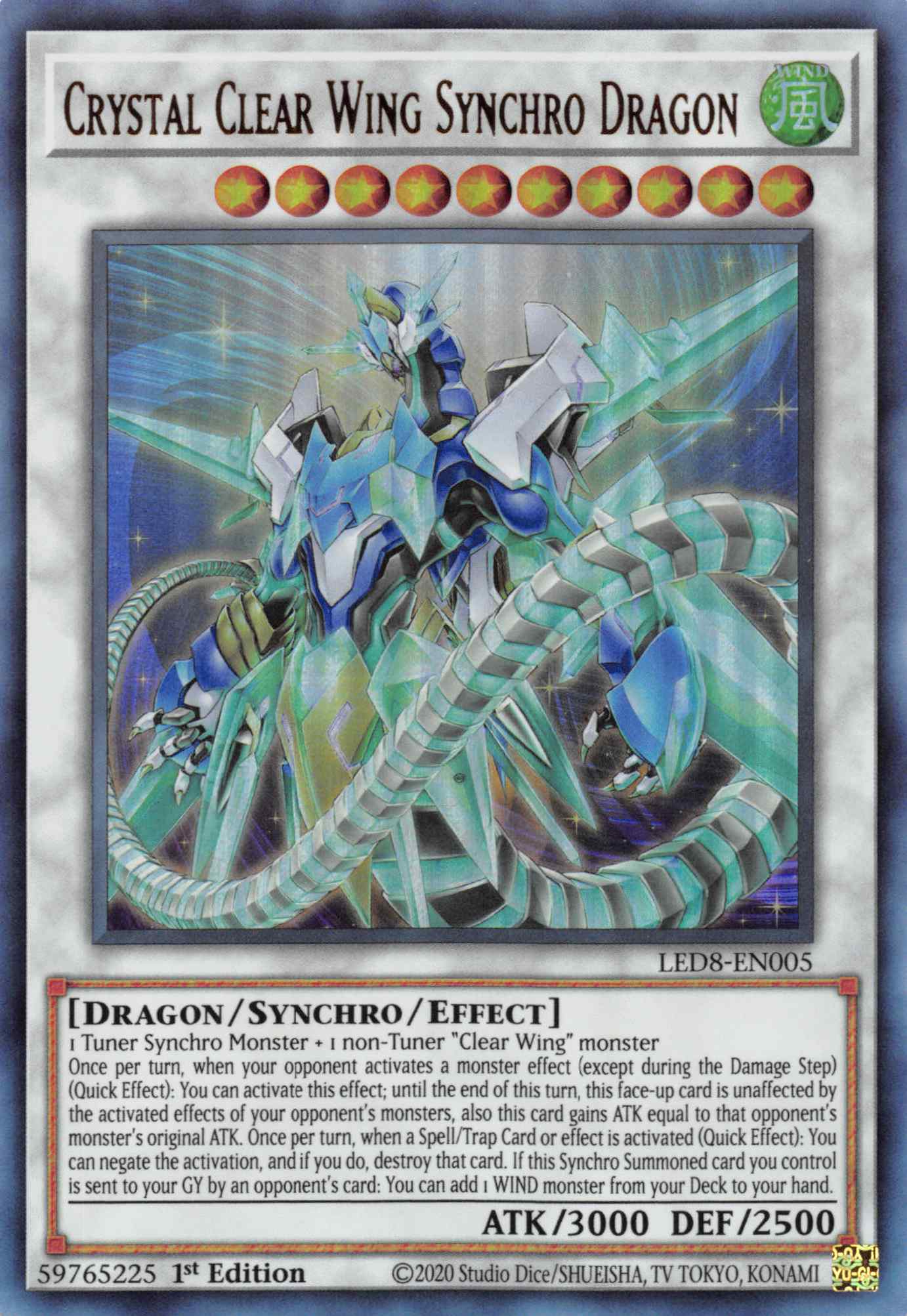 Crystal Clear Wing Synchro Dragon [LED8-EN005] Ultra Rare | Gamers Paradise