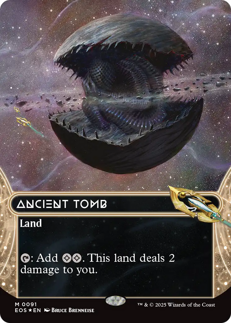 Ancient Tomb (0091) (Borderless) (Galaxy Foil) [Edge of Eternities] | Gamers Paradise