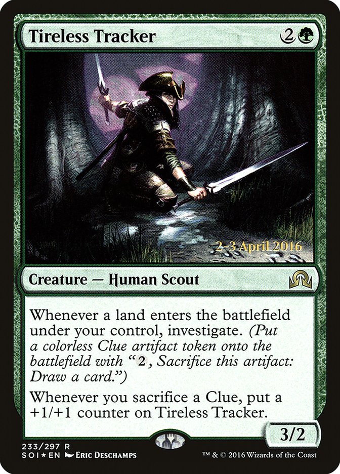Tireless Tracker [Shadows over Innistrad Prerelease Promos] | Gamers Paradise