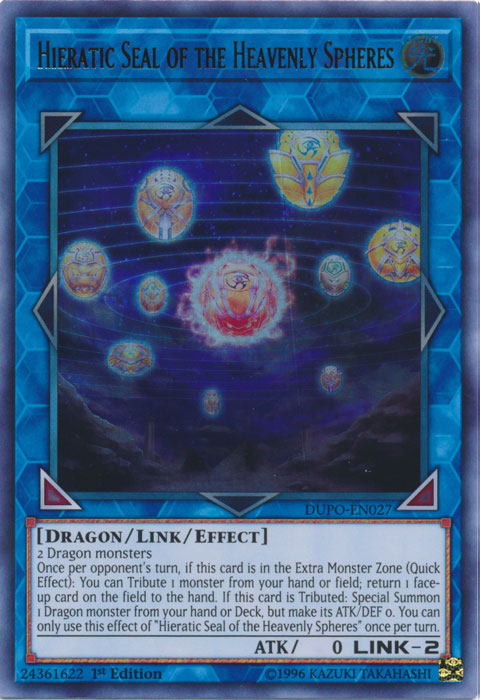 Hieratic Seal of the Heavenly Spheres [DUPO-EN027] Ultra Rare | Gamers Paradise