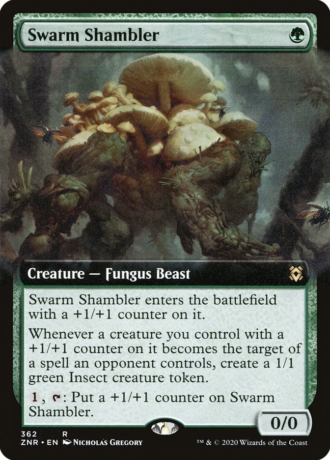Swarm Shambler (Extended Art) [Zendikar Rising] | Gamers Paradise