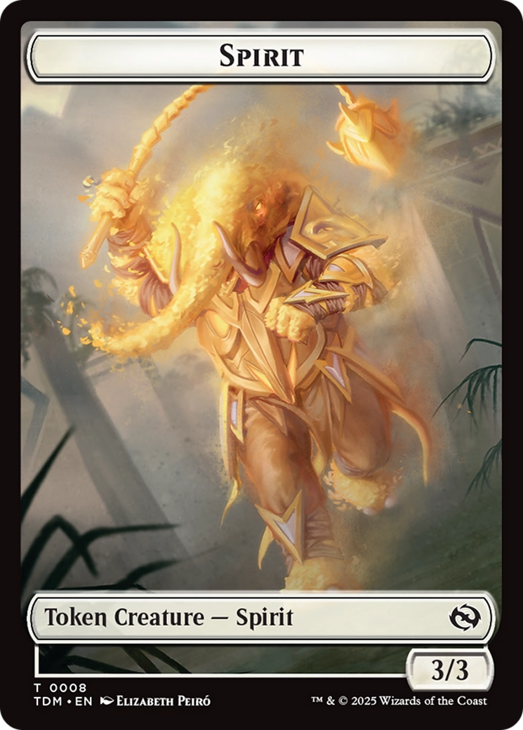Spirit (0008) // Spirit (0009) Double-Sided Token [Tarkir: Dragonstorm Tokens] | Gamers Paradise