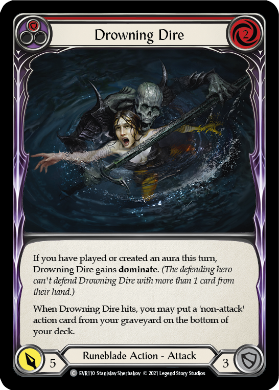 Drowning Dire (Red) [EVR110] (Everfest)  1st Edition Rainbow Foil | Gamers Paradise