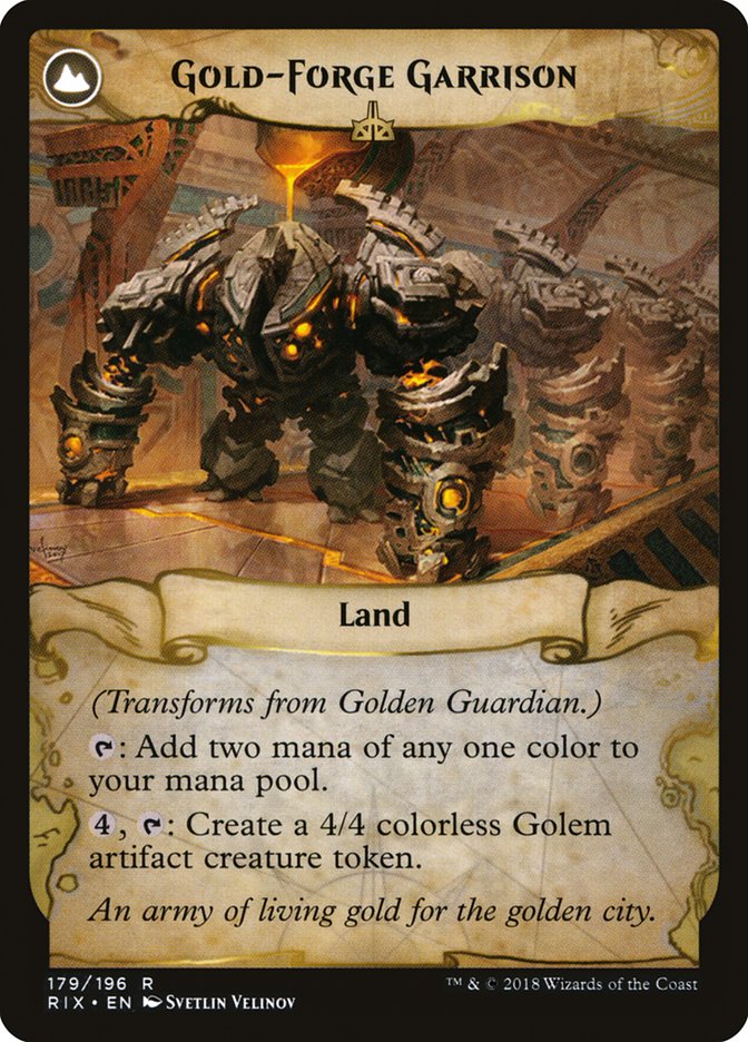 Golden Guardian // Gold-Forge Garrison [Rivals of Ixalan] | Gamers Paradise