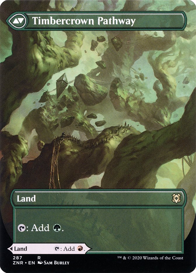 Cragcrown Pathway // Timbercrown Pathway (Borderless Alternate Art) [Zendikar Rising] | Gamers Paradise