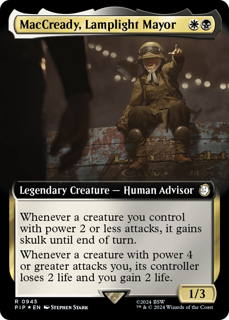 MacCready, Lamplight Mayor (Extended Art) (Surge Foil) [Fallout] | Gamers Paradise