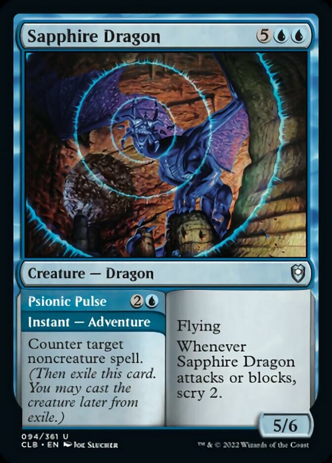 Sapphire Dragon // Psionic Pulse [Commander Legends: Battle for Baldur's Gate] | Gamers Paradise