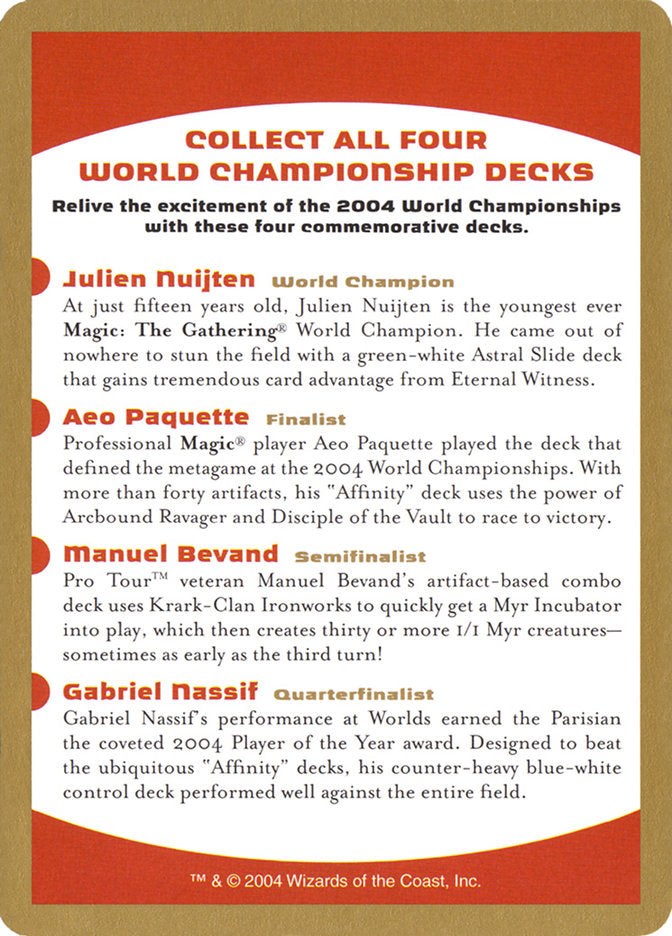 2004 World Championships Ad [World Championship Decks 2004] | Gamers Paradise