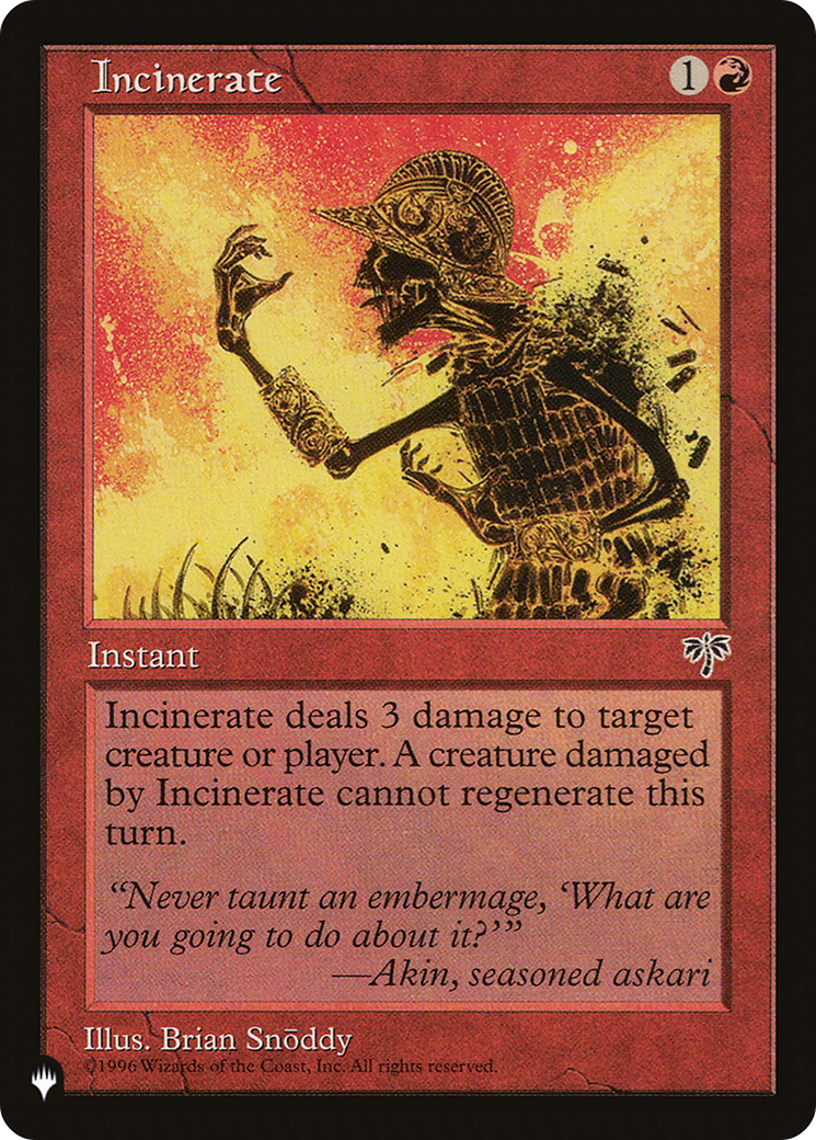 Incinerate [The List] | Gamers Paradise
