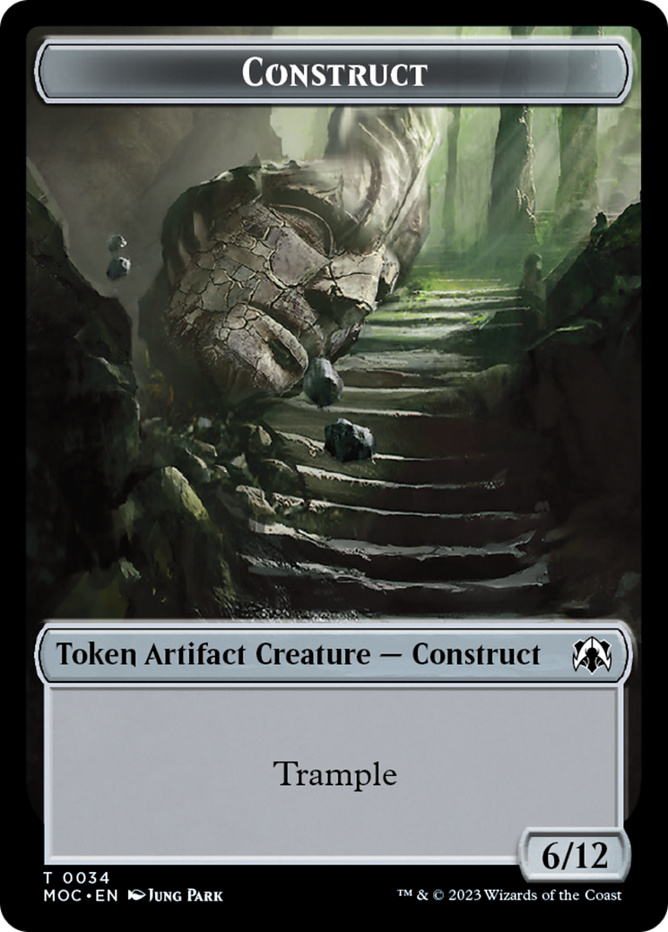 Phyrexian Golem // Construct Double-Sided Token [March of the Machine Commander Tokens] | Gamers Paradise