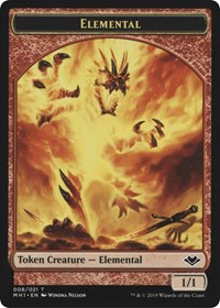 Elemental (008) // Serra the Benevolent Emblem (020) Double-Sided Token [Modern Horizons Tokens] | Gamers Paradise