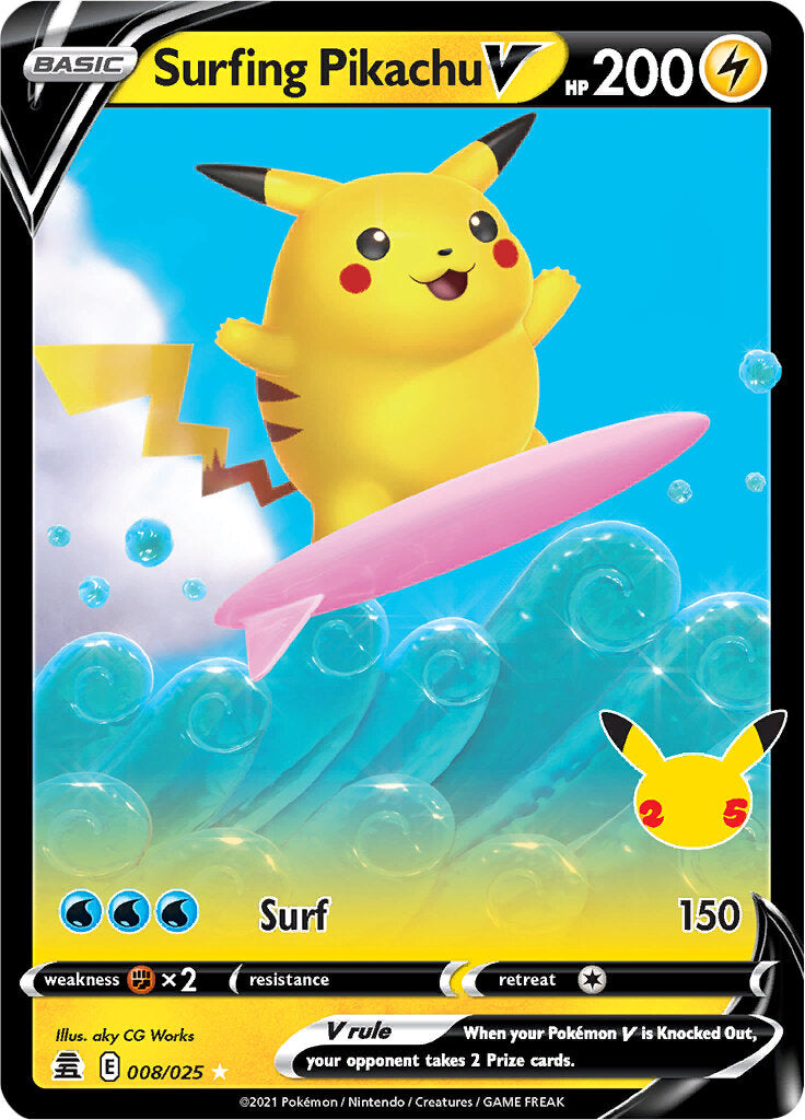 Surfing Pikachu V (008/025) [Celebrations: 25th Anniversary] | Gamers Paradise