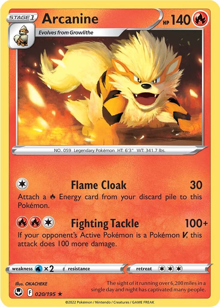 Arcanine (020/195) [Sword & Shield: Silver Tempest] | Gamers Paradise