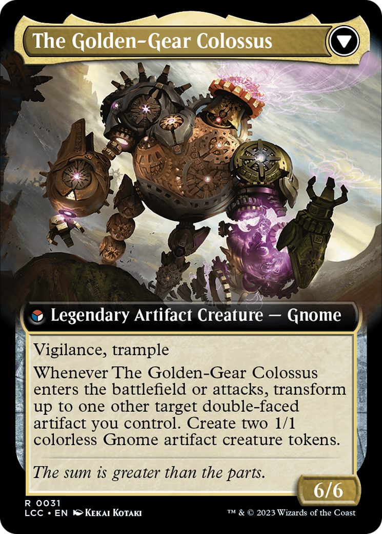 Tetzin, Gnome Champion // The Golden-Gear Colossus (Extended Art) [The Lost Caverns of Ixalan Commander] | Gamers Paradise