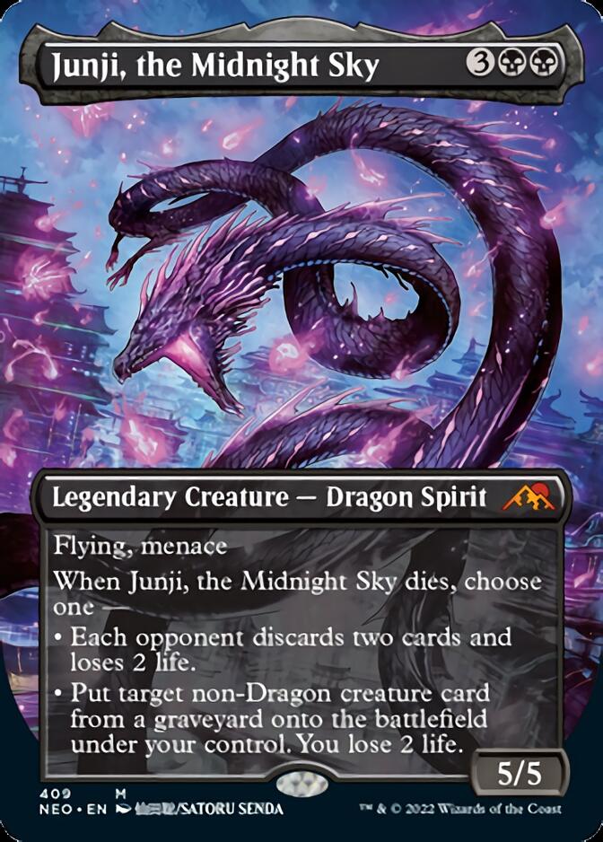 Junji, the Midnight Sky (Borderless Alternate Art) [Kamigawa: Neon Dynasty] | Gamers Paradise