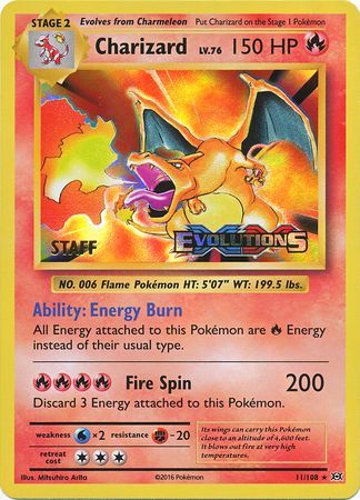 Charizard (11/108) (XY Evolutions Staff Prerelease) [XY: Black Star Promos] | Gamers Paradise