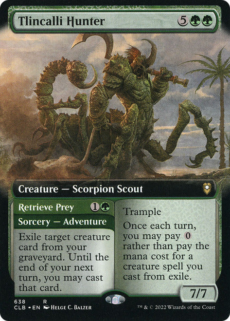 Tlincalli Hunter // Retrieve Prey (Extended Art) [Commander Legends: Battle for Baldur's Gate] | Gamers Paradise