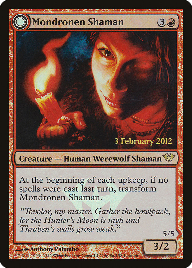 Mondronen Shaman // Tovolar's Magehunter (Launch) [Dark Ascension Promos] | Gamers Paradise