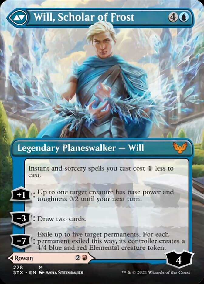 Rowan, Scholar of Sparks // Will, Scholar of Frost (Borderless) [Strixhaven: School of Mages] | Gamers Paradise