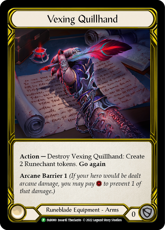 Vexing Quillhand (Golden) [FAB080] (Promo)  Cold Foil | Gamers Paradise