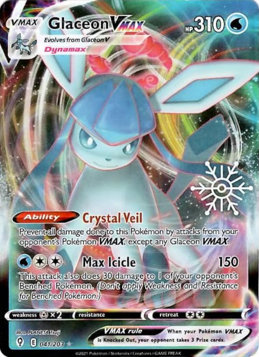 Glaceon VMAX (041/203) (Holiday Calendar) [Sword & Shield: Evolving Skies] | Gamers Paradise