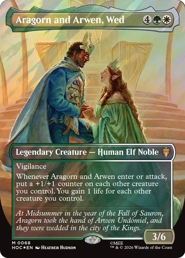 Aragorn and Arwen, Wed (Borderless) (Surge Foil) [The Hobbit] | Gamers Paradise