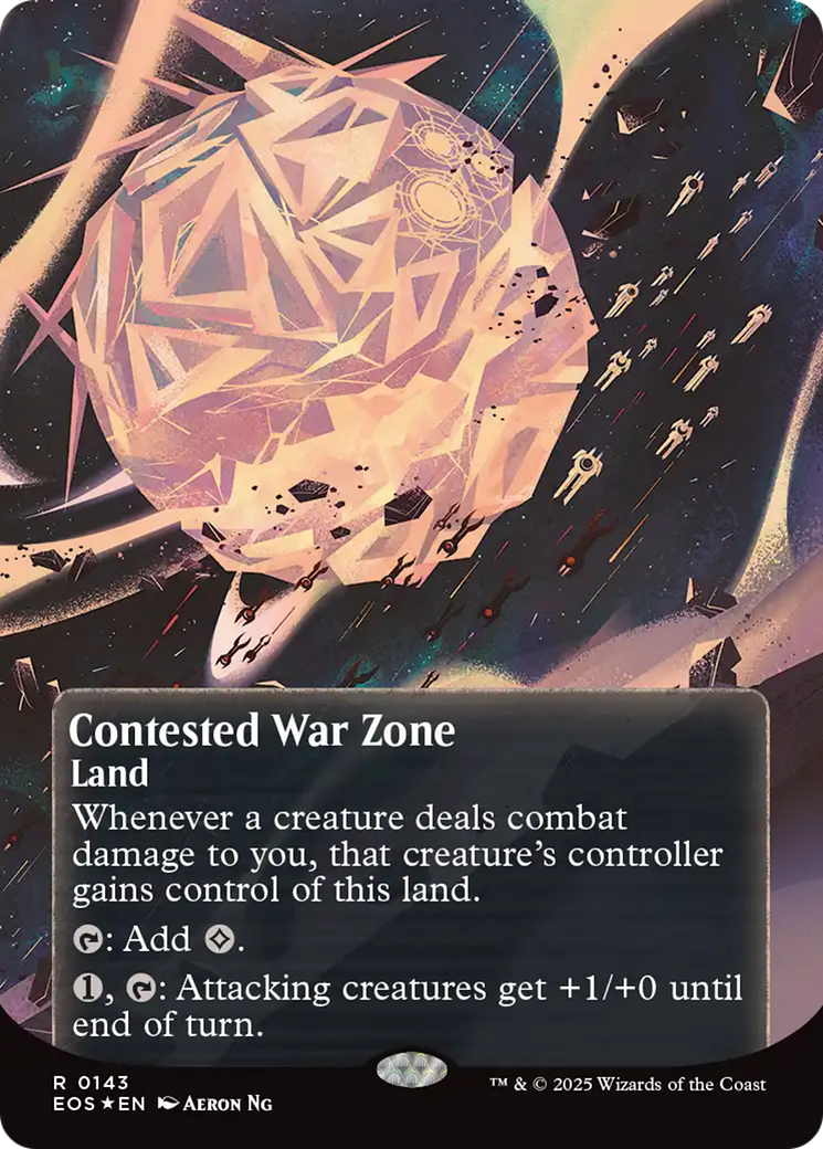 Contested War Zone (0143) (Borderless) (Galaxy Foil) [Edge of Eternities: Stellar Sights] | Gamers Paradise