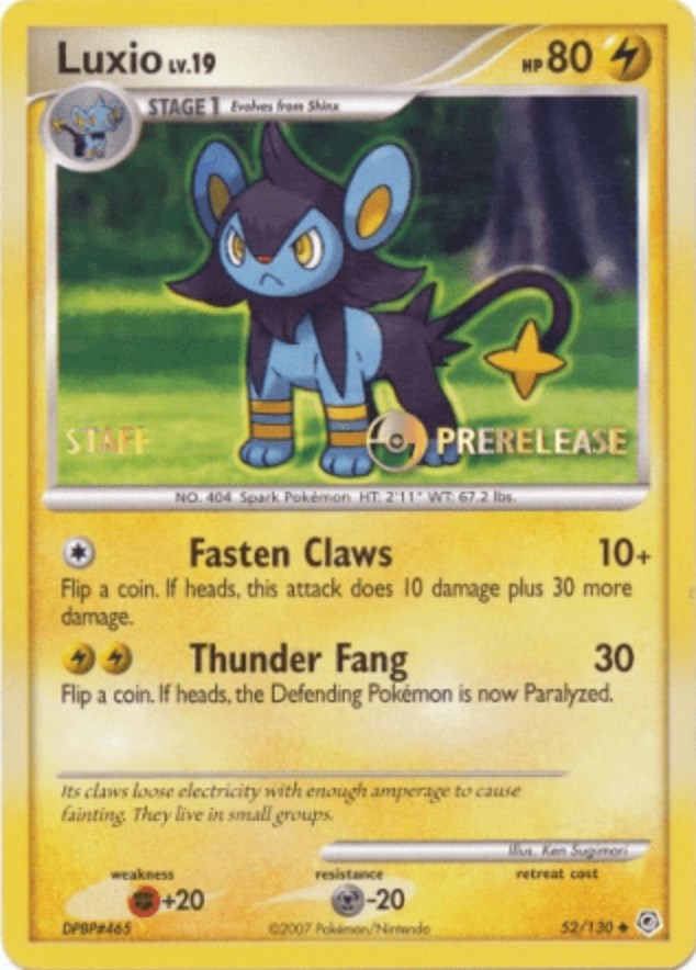 Luxio (52/130) (Prerelease Promo Staff) [Nintendo: Black Star Promos] | Gamers Paradise