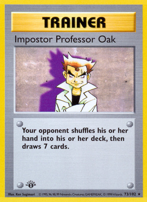 Impostor Professor Oak (73/102) (Shadowless) [Base Set 1st Edition] | Gamers Paradise