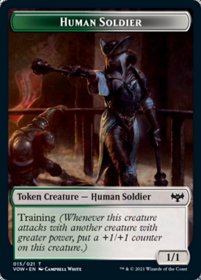 Blood // Human Soldier Double-Sided Token [Innistrad: Crimson Vow Tokens] | Gamers Paradise