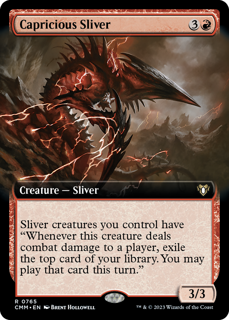 Capricious Sliver (Extended Art) [Commander Masters] | Gamers Paradise