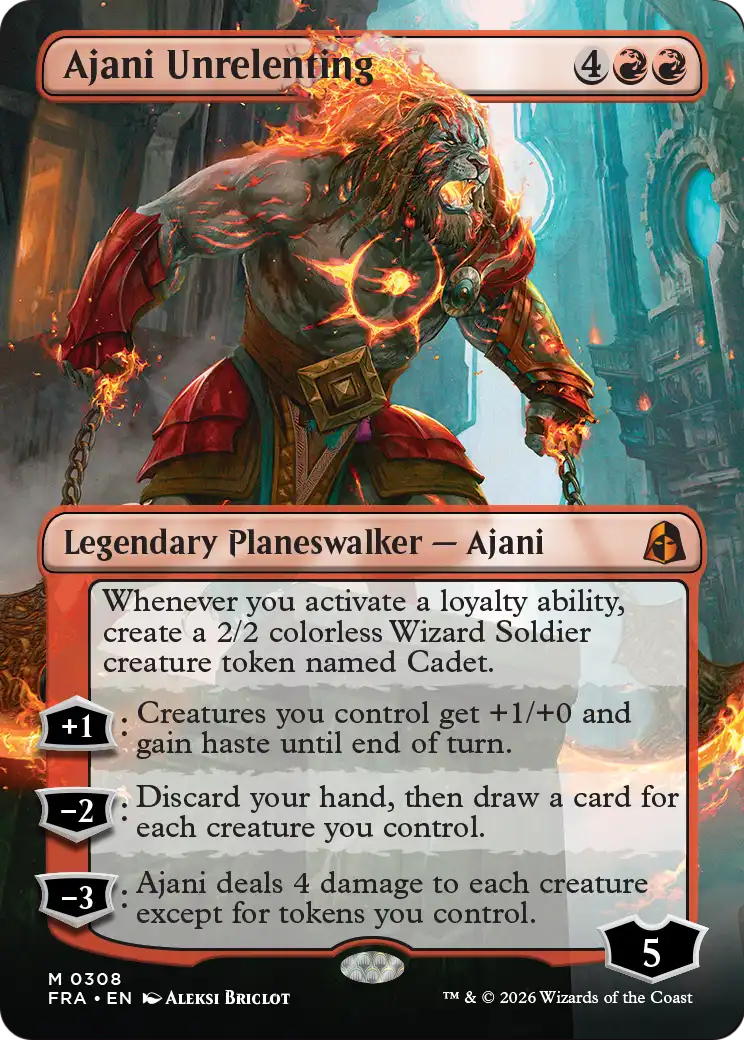 Ajani Unrelenting (Borderless) [Reality Fracture] | Gamers Paradise